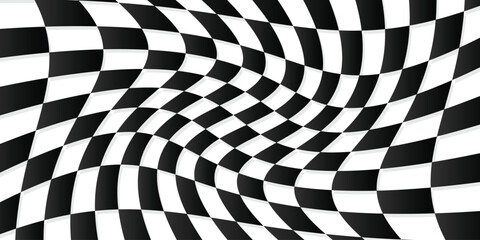 Black and white square background. Chessboard pattern