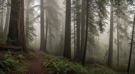 Fototapeta premium Misty forest trail