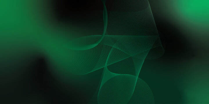 Abstract green background with flowing light lines and wave patterns creating a modern digital texture and energetic abstract design