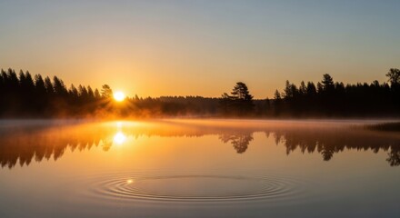 Obraz premium sunrise over the river