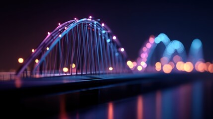 Fototapeta premium Glowing modern bridge