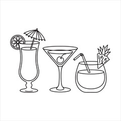 cocktails coloring page