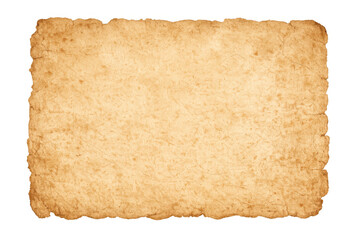 Vintage parchment paper texture with aged ripped edges, retro blank antique document background element