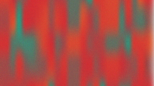 Bold abstract grain texture with dominant red tones blended with teal accents. Heavy noise and soft transitions create an expressive, dynamic background suitable for modern art, music visuals,poster.