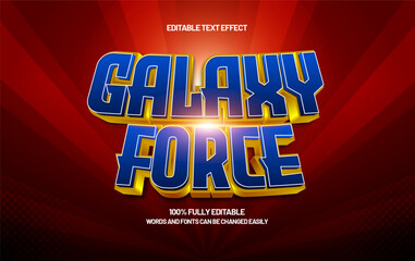 Galaxy Force Editable Text Effect &ndash; Futuristic Sci-Fi Typography for Game, Poster, and Title