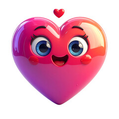 Pink Heart Shaped Cartoon Character With Transparent Background