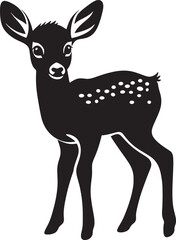 Cute Fawn Silhouette with Spots Vector Illustration