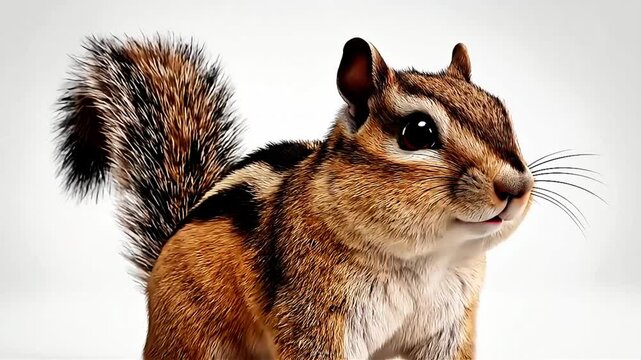 Cartoon chipmunk showing tail anatomy clearly on a white background, designed for educational and learning-focused animal content.
