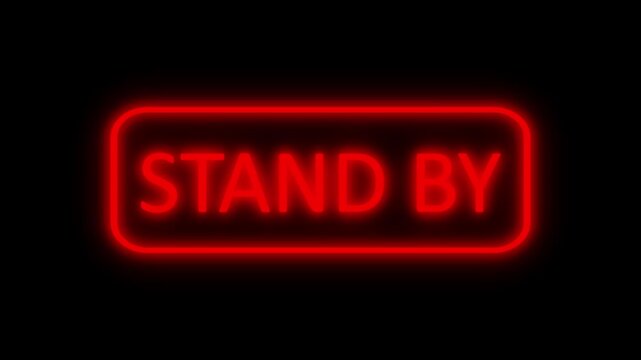 赤いネオンのSTAND BYの文字のループ動画