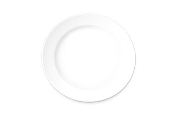 White empty plate on transparent background creating ideal mockup template for food presentation