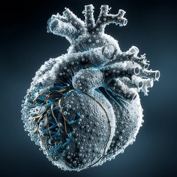Detailed 3d medical animation of human heart anatomy.