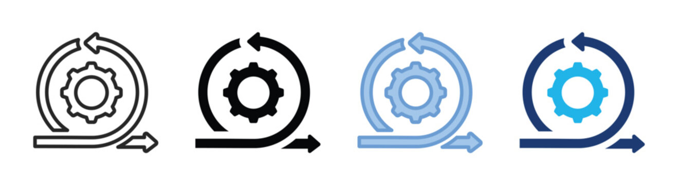 Agile icon set multiple style collection