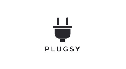 Fototapeta premium Black Electric Plug Icon on White Background.