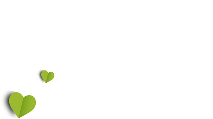 Fototapeta premium A light green heart, solitary on a transparent background. Valentine's Day paper cutout decoration.