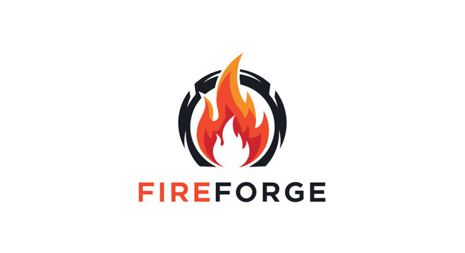 Fireforge Logo with Flame Emblem Design.