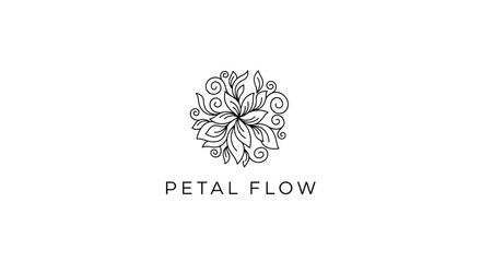 Fototapeta premium Petal Flow Logo Design with Floral Elements.