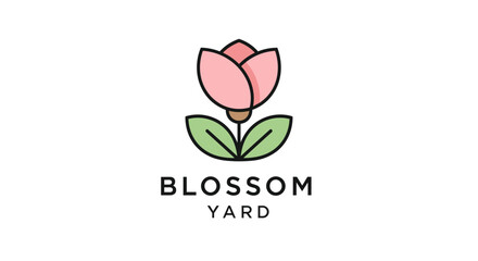 Pink Flower Logo Design for Blossom Yard.