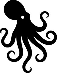 Fototapeta premium Vector Icon illustration silhouette of a octopus