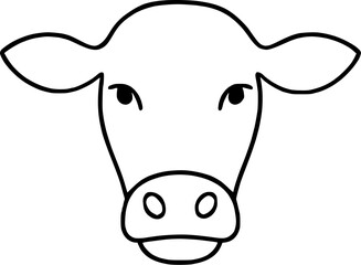 Fototapeta premium Cow head outline. Vector illustration