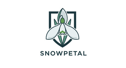 Fototapeta premium Snowpetal Logo with Flower Design Element.