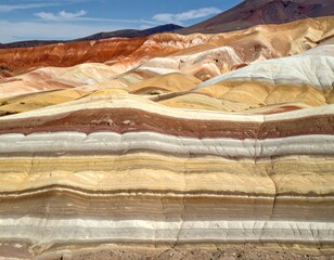 Colorful Geological Formations in a Desert Landscape