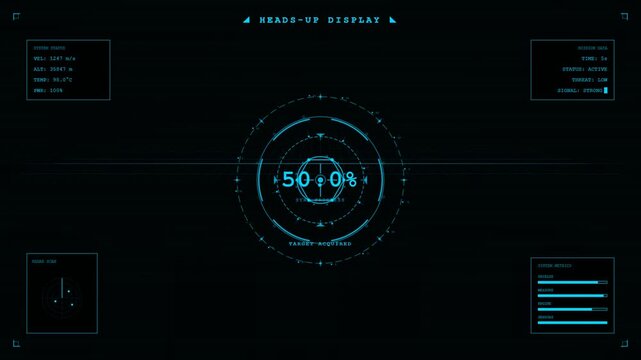 Futuristic HUD Interface with Countdown Timer.
