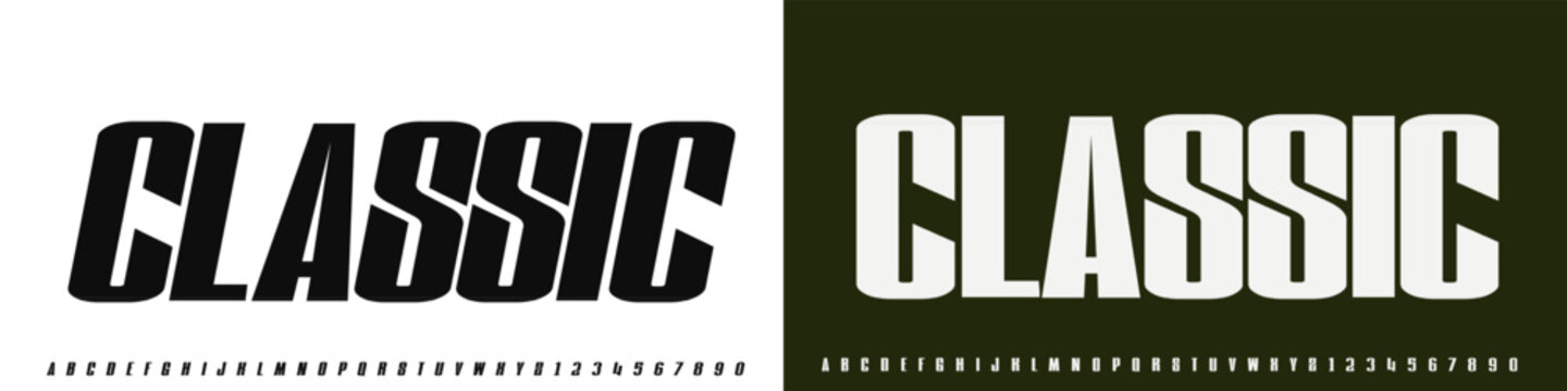 Modern bold font alphabet, italic Uppercase and number, design for technology, Urban, Sport and Movie, Vector illustration