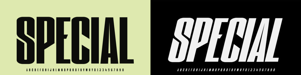 Condensed Vector Fonts. Alphabet of sans serif font with modern typography. bold and tall vector font © siti