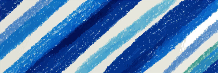 Sfondo astratto con strisce diagonali blu e bianche disegnate a pastello, texture vivace e trasparente.