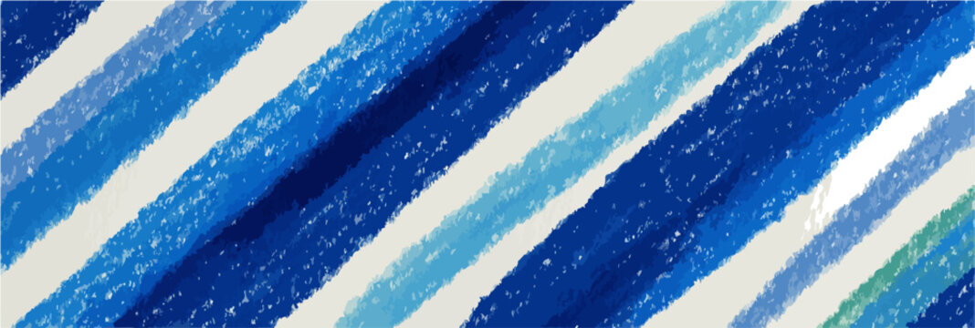 Sfondo astratto con strisce diagonali blu e bianche disegnate a pastello, texture vivace e trasparente.