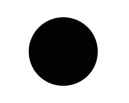 C&iacute;rculo preto s&oacute;lido isolado sobre fundo branco, elemento gr&aacute;fico simples e minimalista com transpar&ecirc;ncia.