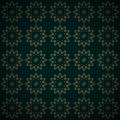 Obraz premium Ramadan royal interlocking emerald gold pattern with muqarnas inspired geometry for luxury islamic hospitality and traditional arabic decor.