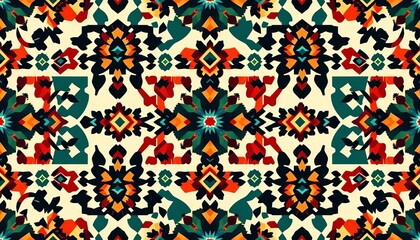 Intricate geometric Navajo-inspired ethnic ornament, seamless vector pattern , abstract, art
