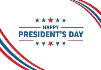 Obraz premium Happy President's Day Greeting with Patriotic Stars and Stripes on White Background