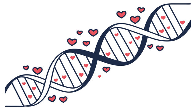 DNA Helix Formed by Tiny Hearts
