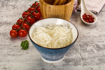 Glass noodle funchoza in the bowl