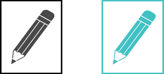 Naklejka premium Pencil Edit Icon Set with Writing, Modify, and Create Symbols in Outline and Color Styles for User Interface and Content Design