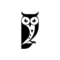 Minimalist Owl Logo Design Geometric Swiss Style Vector Mark for Modern Professional Branding