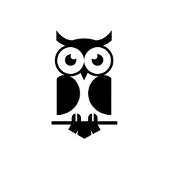 Obraz premium Minimalist Owl Logo Design Geometric Swiss Style Vector Mark for Modern Professional Branding
