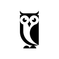 Minimalist Owl Logo Design Geometric Swiss Style Vector Mark for Modern Professional Branding