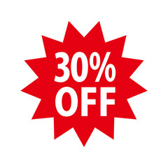 30％OFFの値引きイラスト