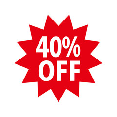 40％OFFの値引きイラスト