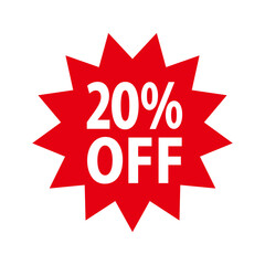 20％OFFの値引きイラスト