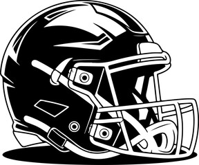 American Football Helmet Icon Set (Black & White)