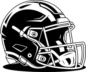 American Football Helmet Icon Set (Black & White)