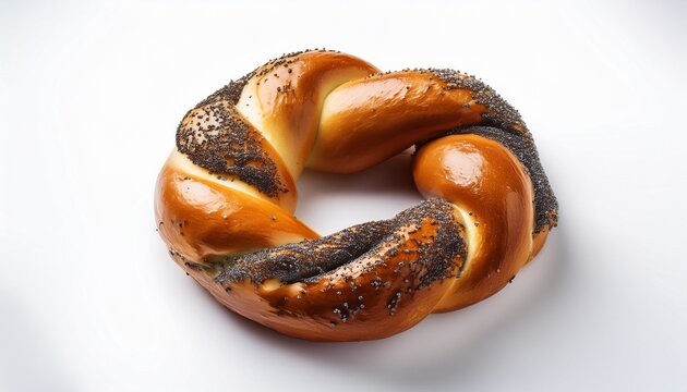 Obwarzanek Z Makiem Precel Na Bia Ym Tle Bez T A