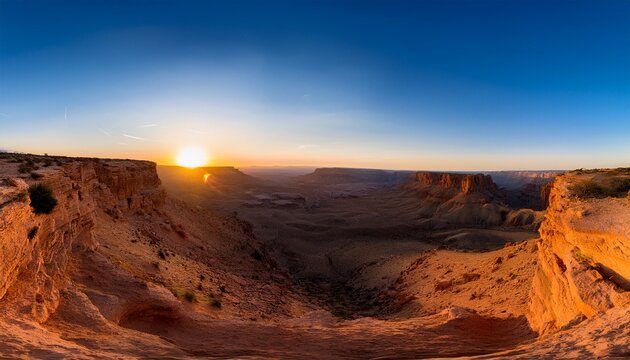 Sunset In The Desert Hdri Skybox Canyon Land Created Using Generative Ai