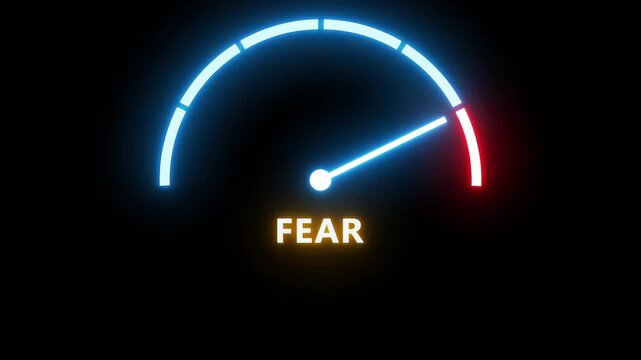 Fear level conceptual meter indicating maximum.