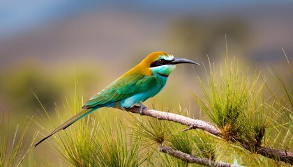 Fototapeta premium White Throated Bee Eater Merops Albicollis