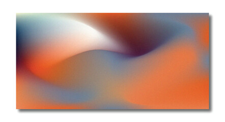 Obraz premium Abstract Dramatic Orange and Blue Gradient Background with Organic Wave Shapes and Heavy Grain Texture